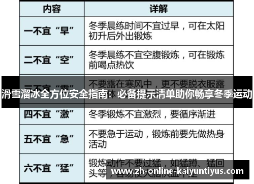 滑雪溜冰全方位安全指南：必备提示清单助你畅享冬季运动
